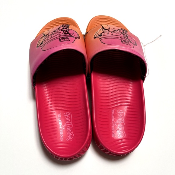NWOB Skechers x Snoop Dogg Dr. Bombay Slide Sandals Men’s Pink Orange Monkey - Picture 6 of 9